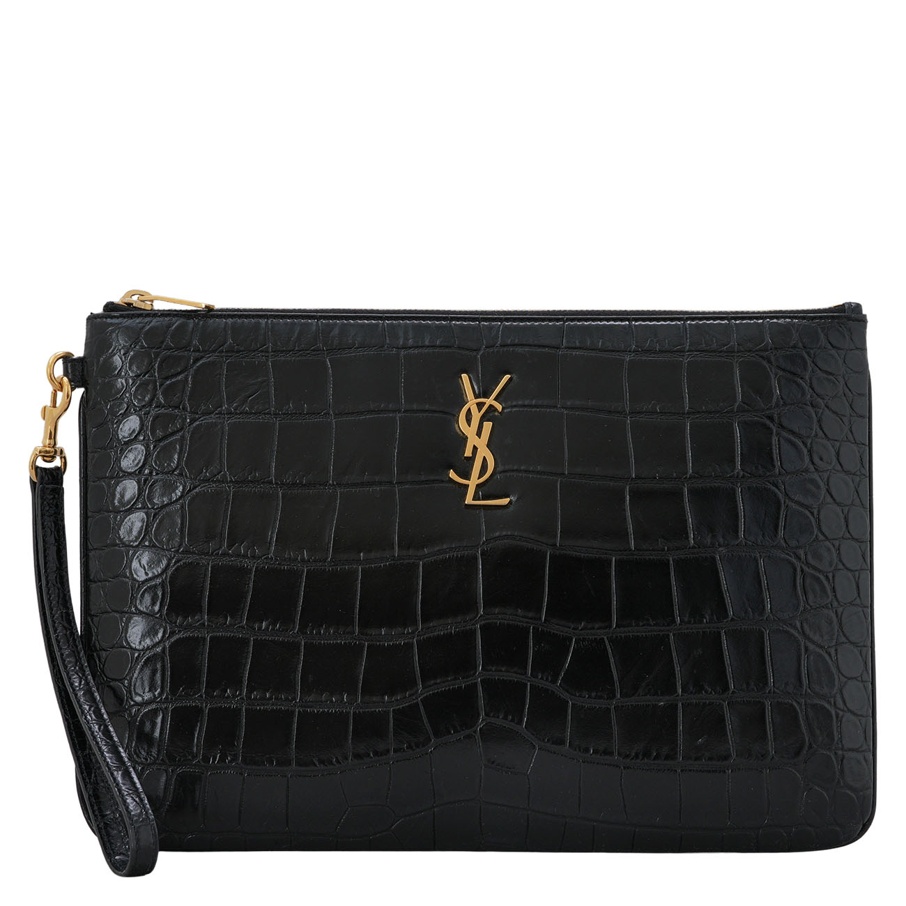 YVES SAINT LAURENT(USED)생로랑 558070 모노그램 크로커다일 클러치